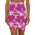 Oswald Pink  Lace Pattern Pencil Skirt — Mid‑Waist All‑Over Print