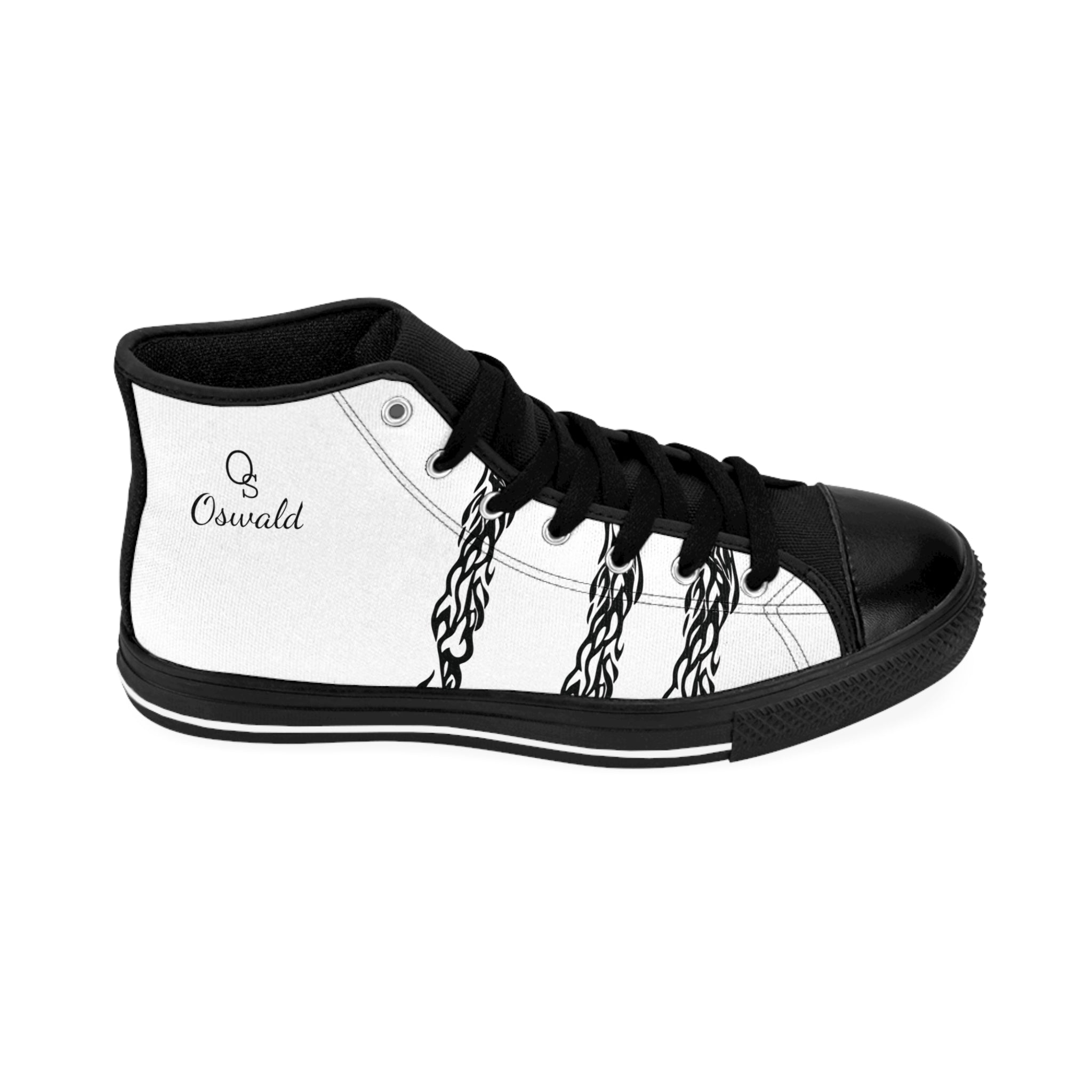 High-Top Chain Pattern Sneakers — Men's Classic Street Shoes