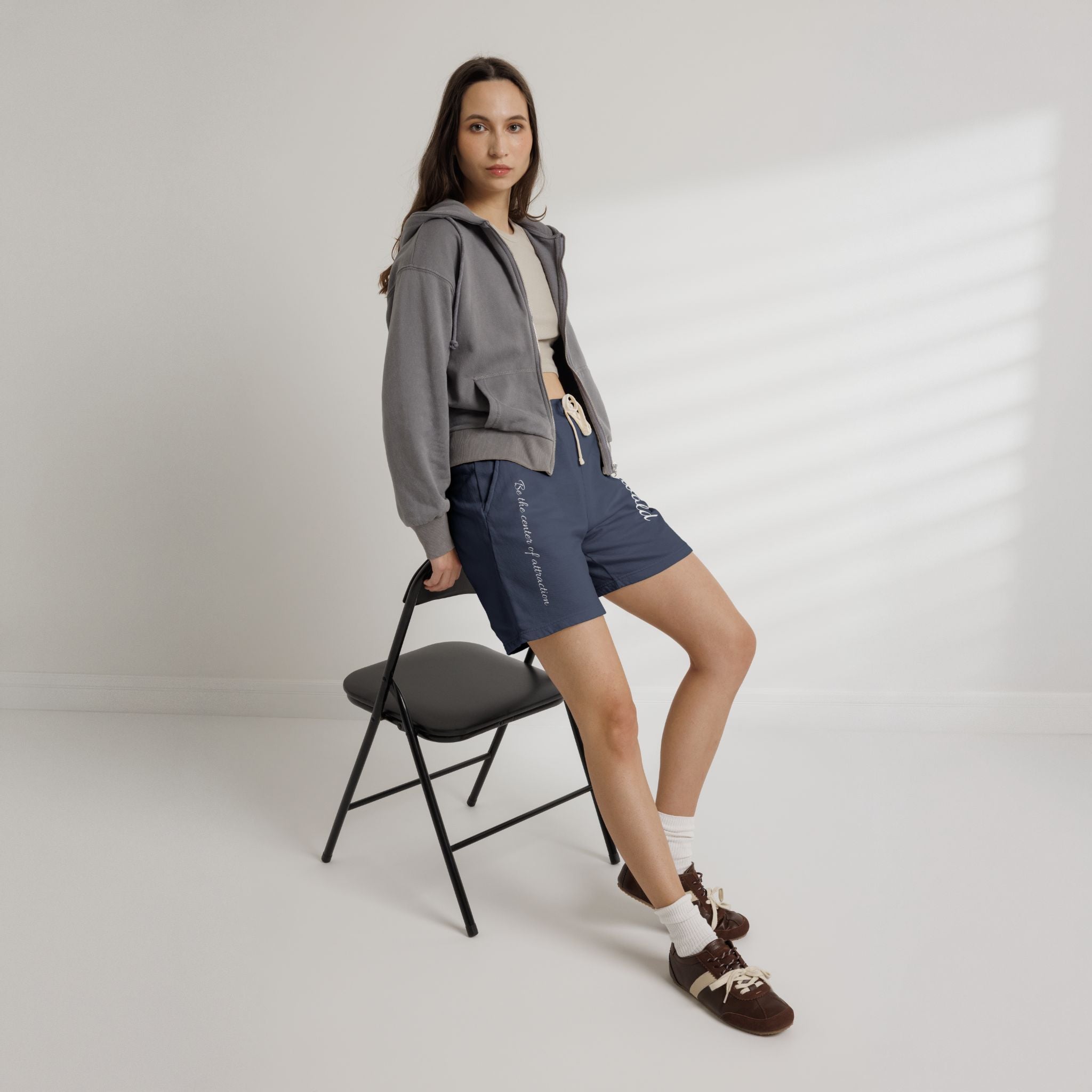 Fleece Sweat Shorts — 'Oswald' Side Script Coral Lounge Shorts