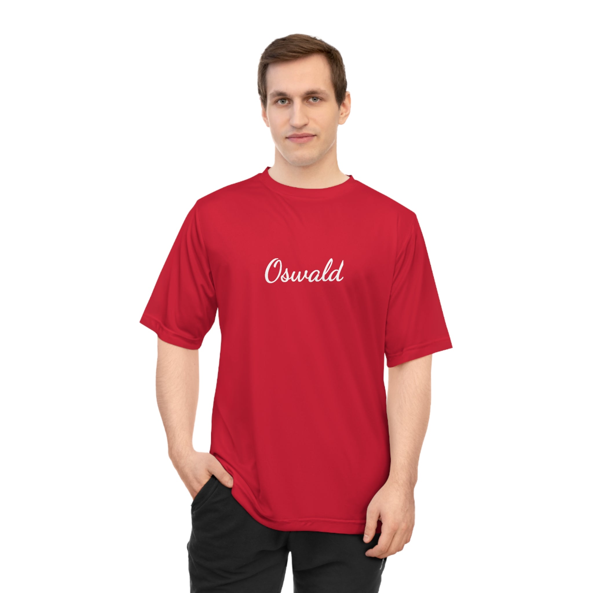 Oswald Script Unisex Performance T‑Shirt