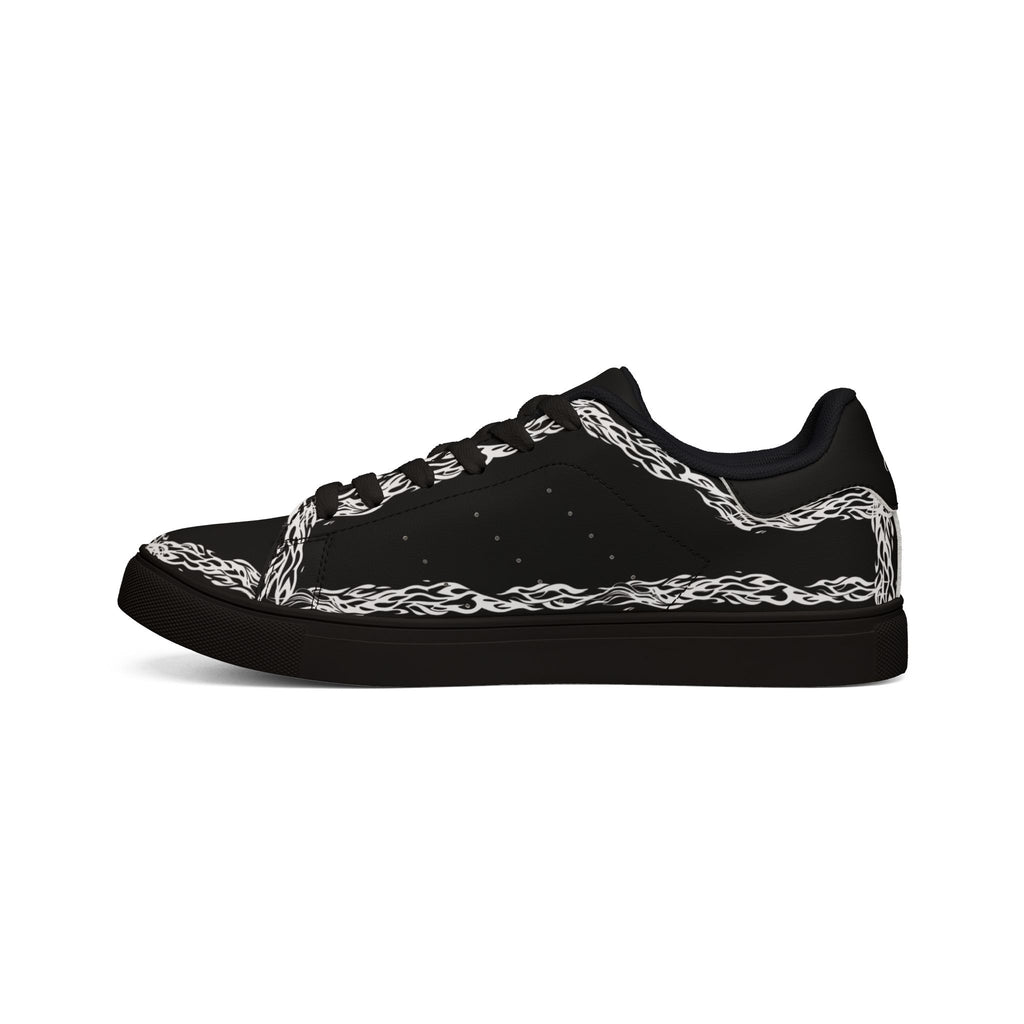 Leather Low-Top Sneakers — Black/White Men’s Casual Shoes