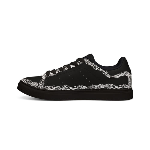Leather Low-Top Sneakers — Black/White Men’s Casual Shoes
