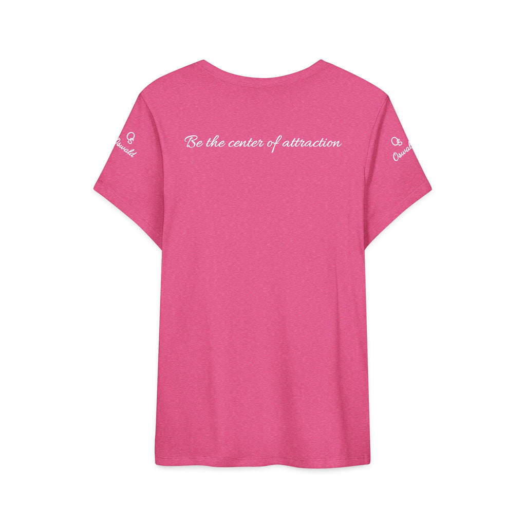 Oswald Script Women’s Tee — “Be the center of attraction” Graphic Shirt