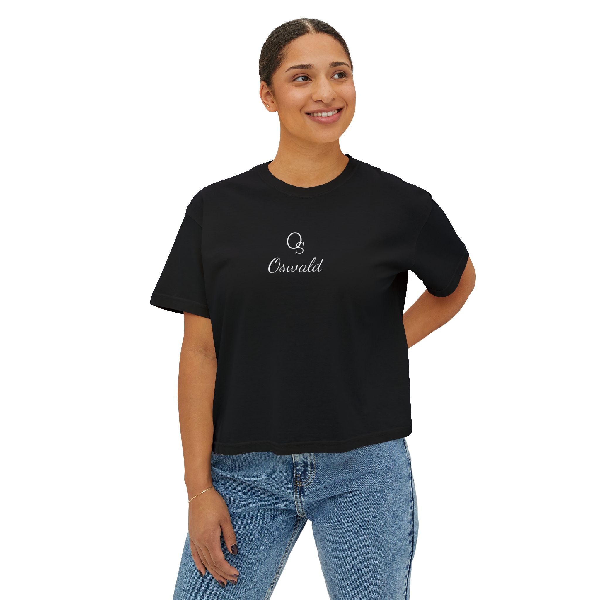 Women's Boxy Tee — Casual Cropped Crewneck T-Shirt