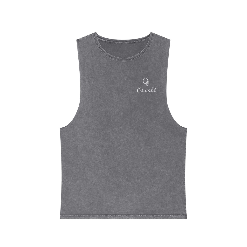 Crescent Moon Stonewash Tank Top — Minimal ‘Crescent’ Chest Logo