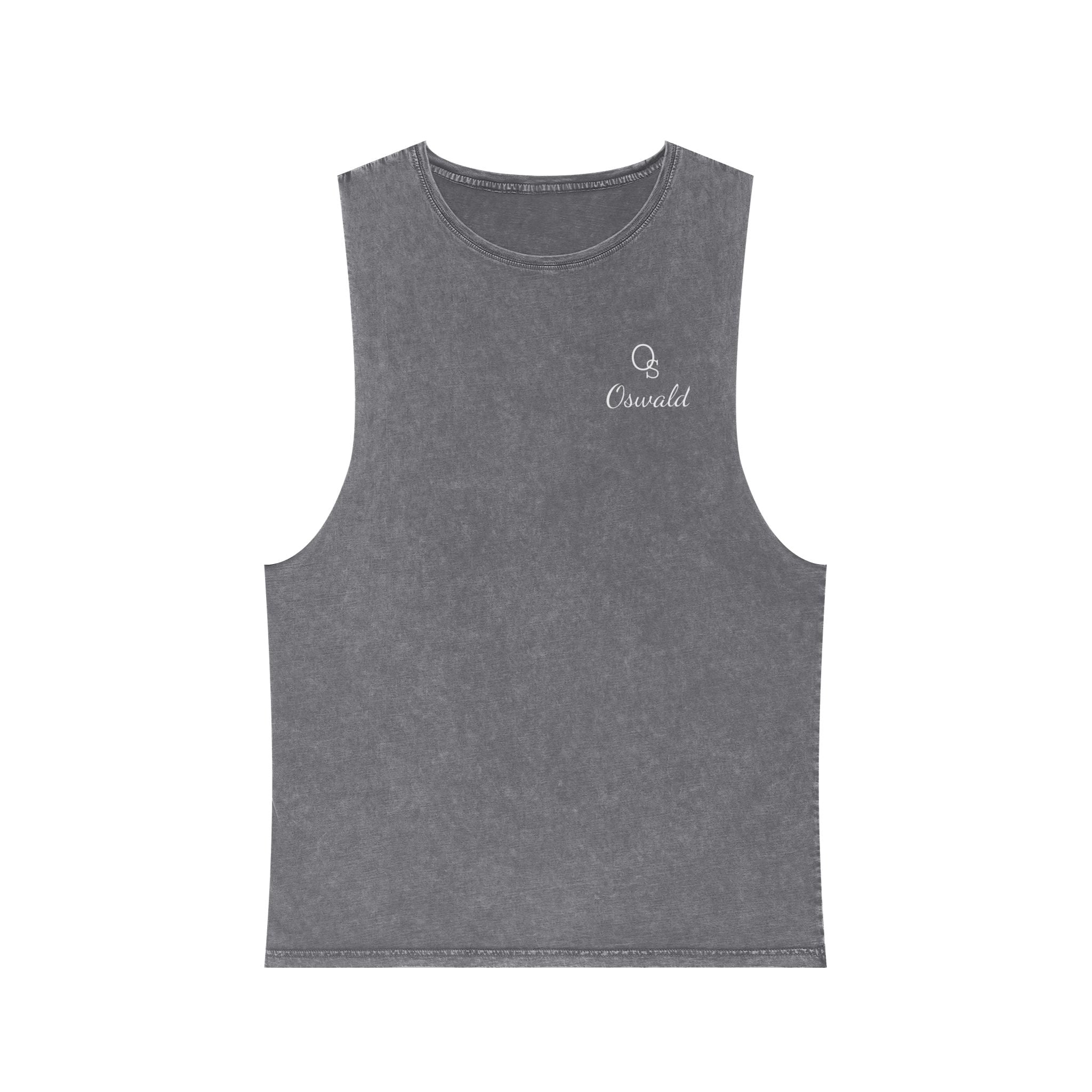 Crescent Moon Stonewash Tank Top — Minimal ‘Crescent’ Chest Logo