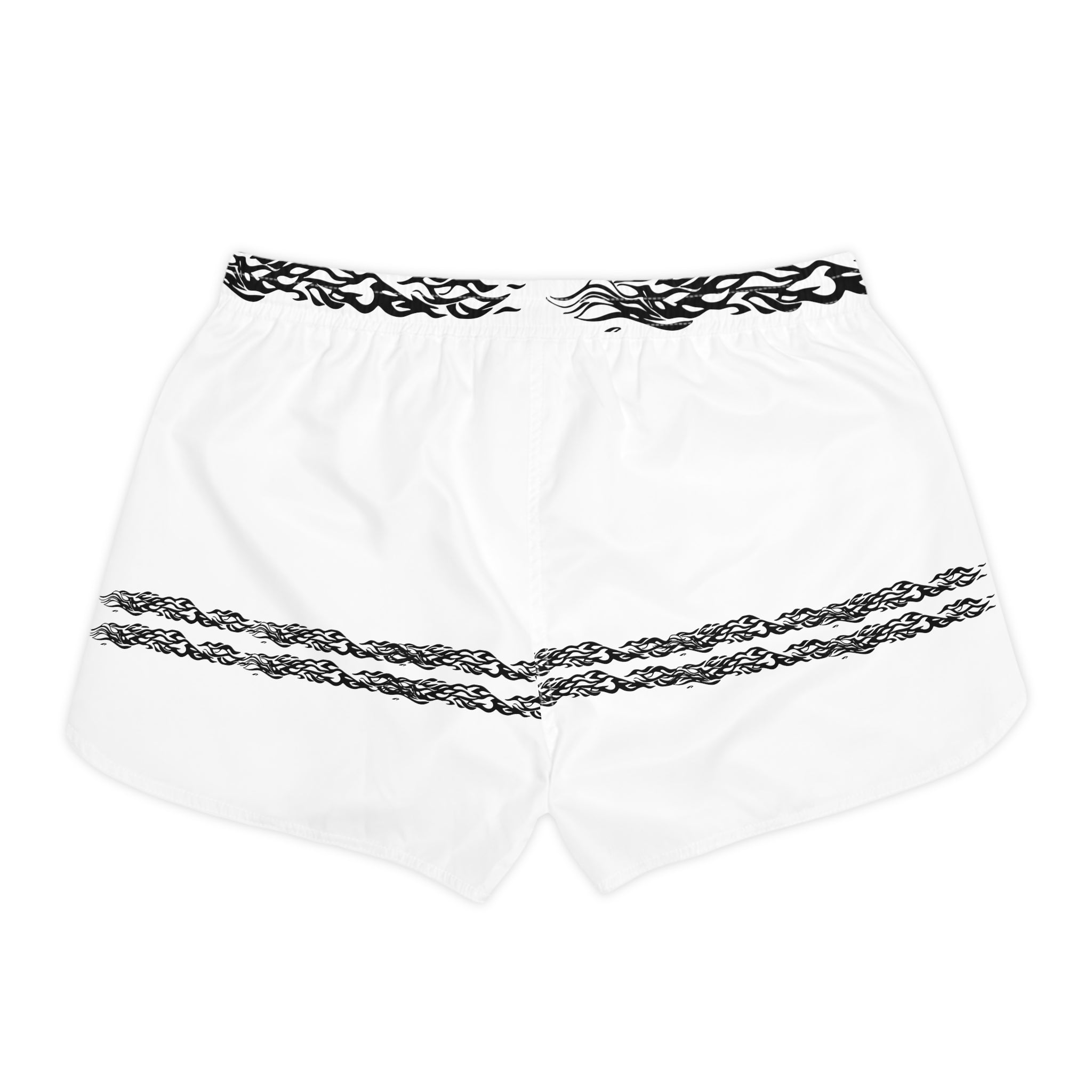 Women's Casual Shorts — Black Tribal Stripe Design