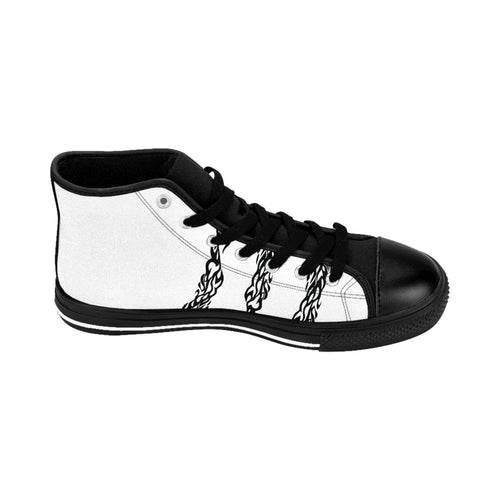 High-Top Chain Pattern Sneakers — Men's Classic Street Shoes