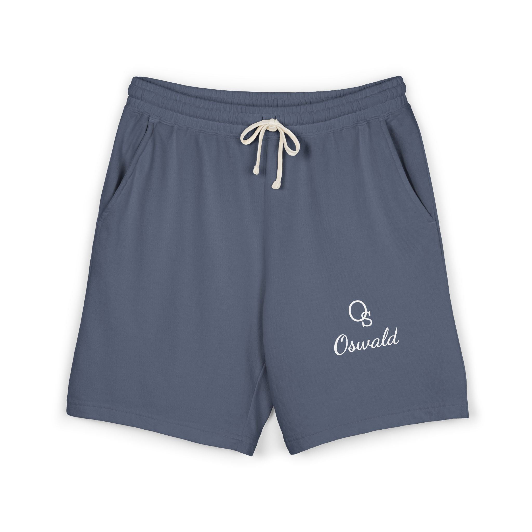 Lightweight Fleece Sweat Shorts — Casual Garment-Dyed Lounge Shorts with Script Logo