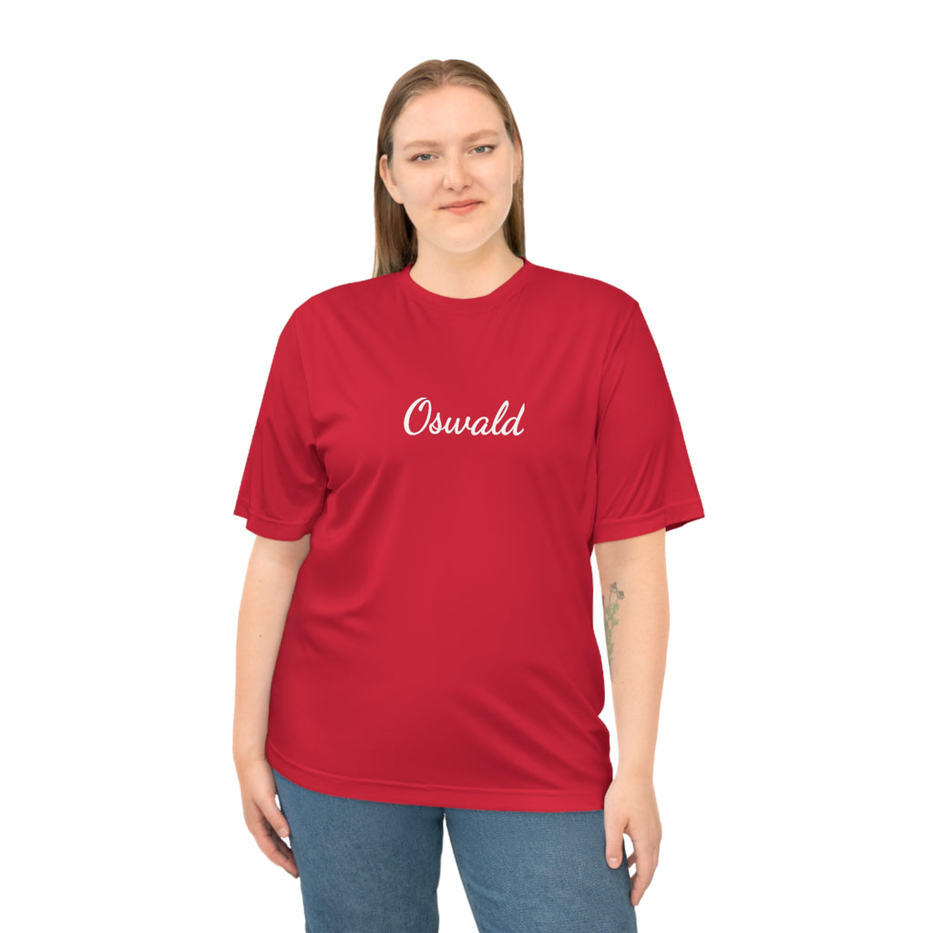 Oswald Script Unisex Performance T‑Shirt