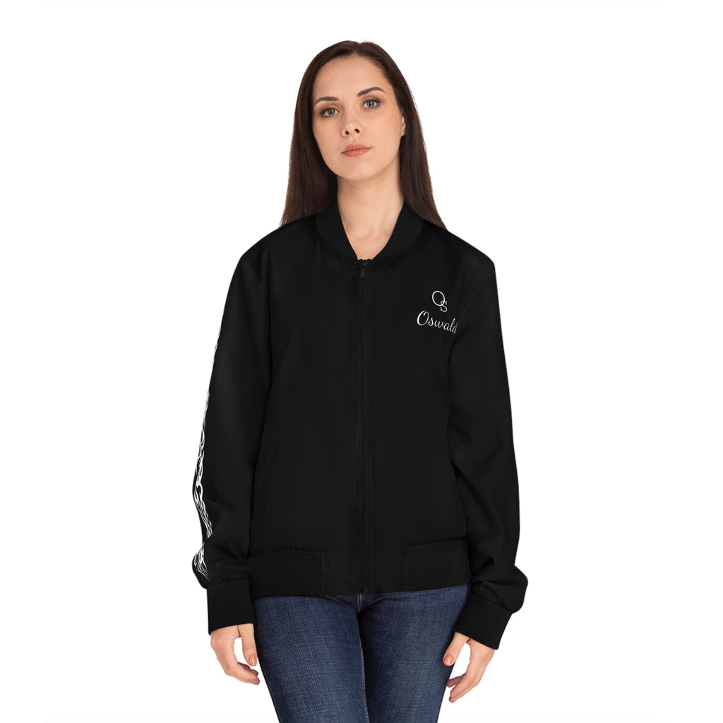 Oswald Ladies Bomber Jacket-Black