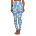 High-Waisted Blue Wave Yoga Leggings — Ocean-Flow All-Over Print