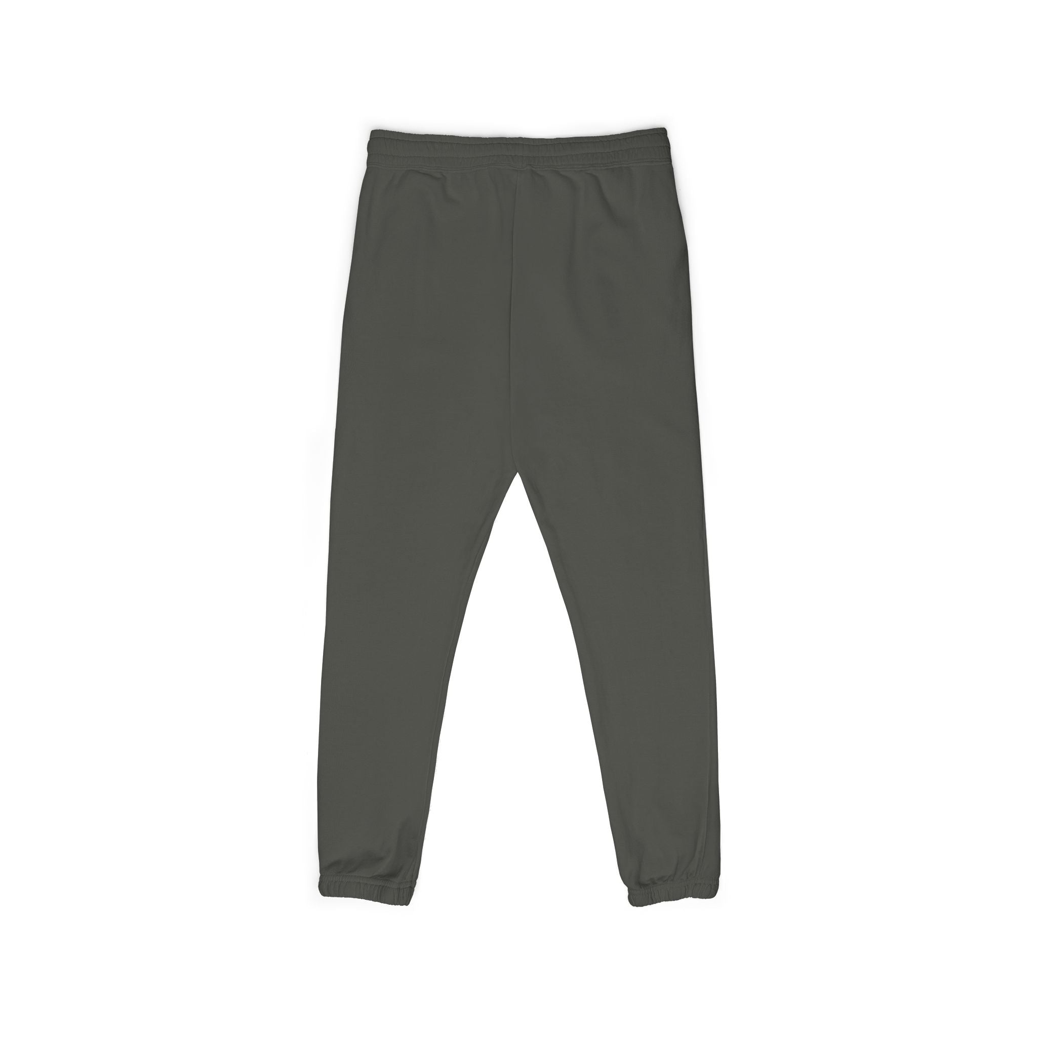 Embroidered 'Overalls' Fleece Sweatpants — Cozy Garment-Dyed Lounge Joggers