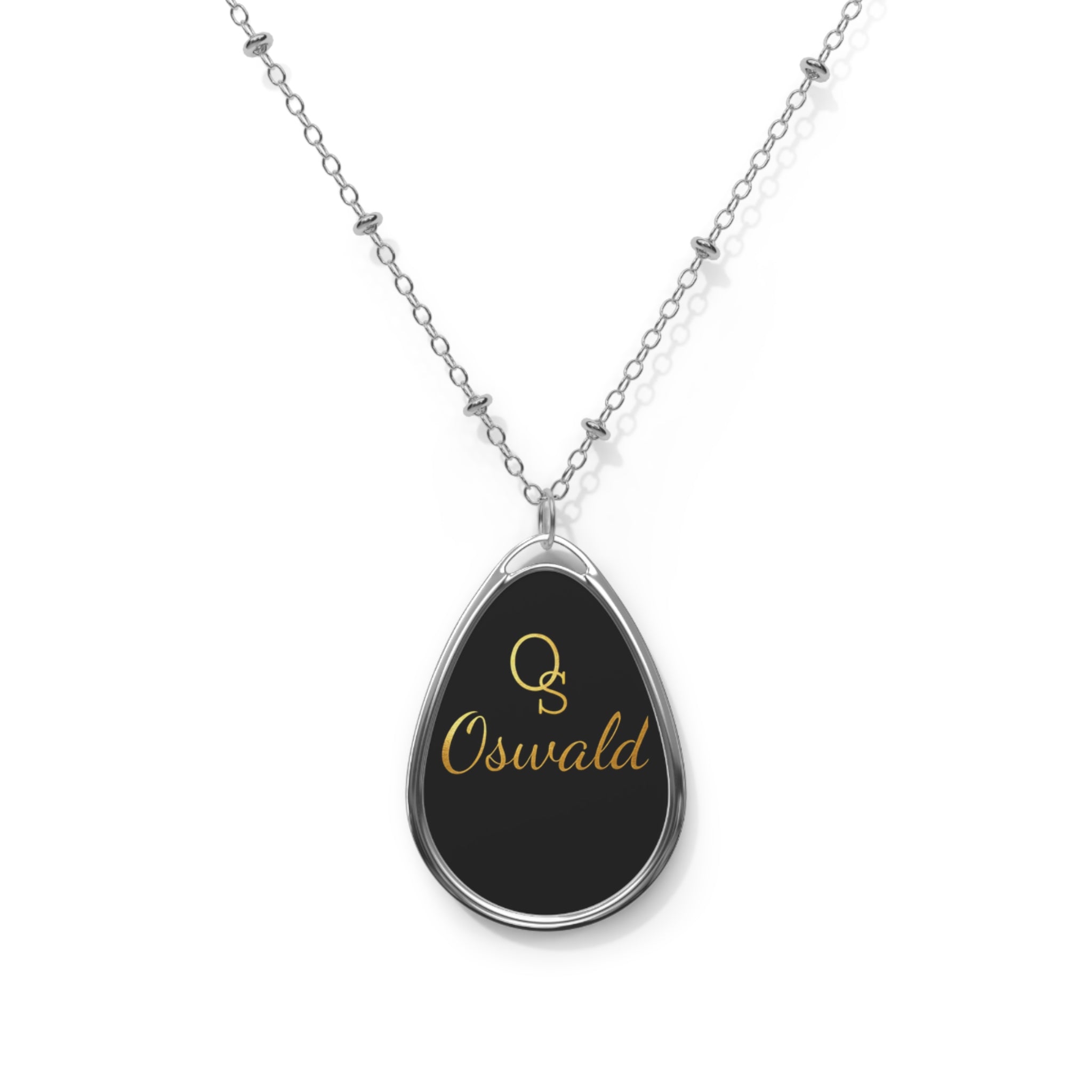 Oswald Oval  Necklace – Black