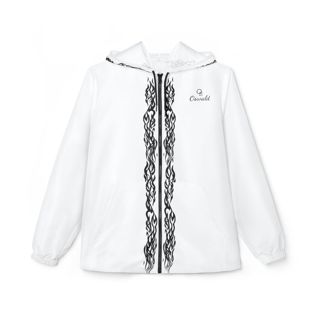 Oswald White Lace-Trim Windbreaker Jacket