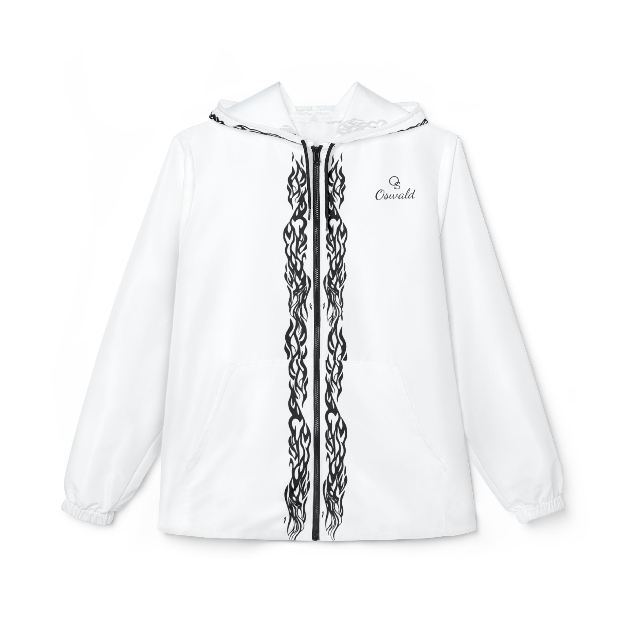 Oswald White Lace-Trim Windbreaker Jacket
