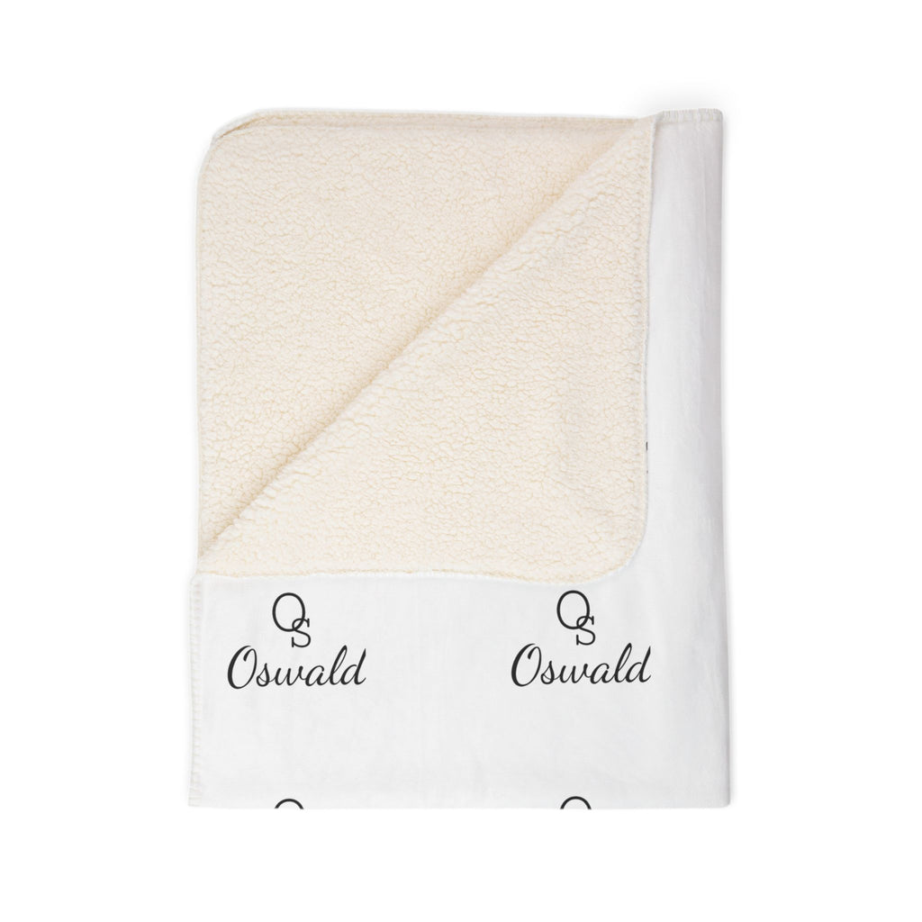 Oswald Sherpa Blanket — Custom Monogram Repeat Fleece Throw