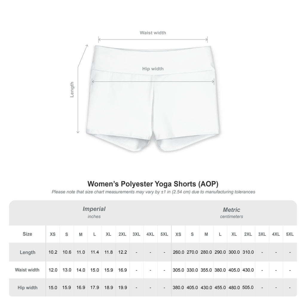 Tribal Streak Yoga Shorts — Women's White Polyester Athletic Shorts
