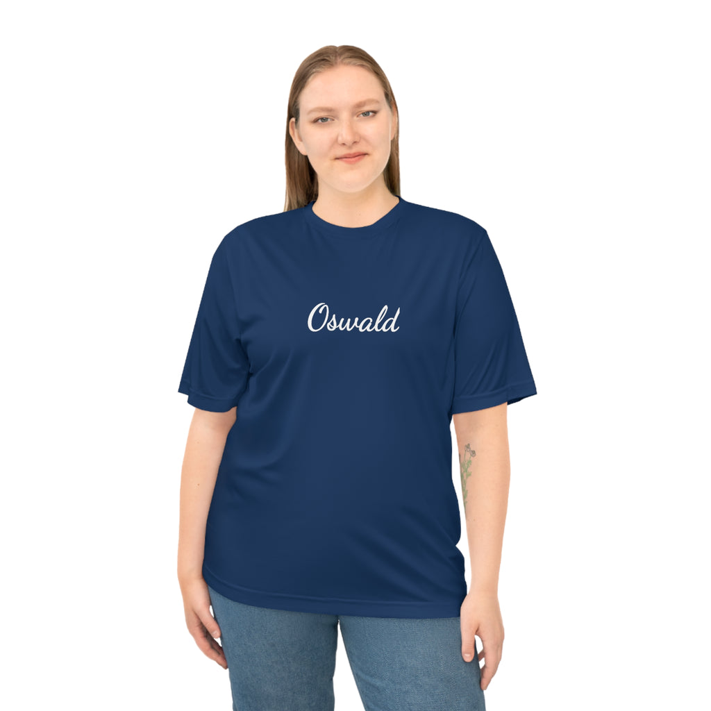 Oswald Script Unisex Performance T‑Shirt