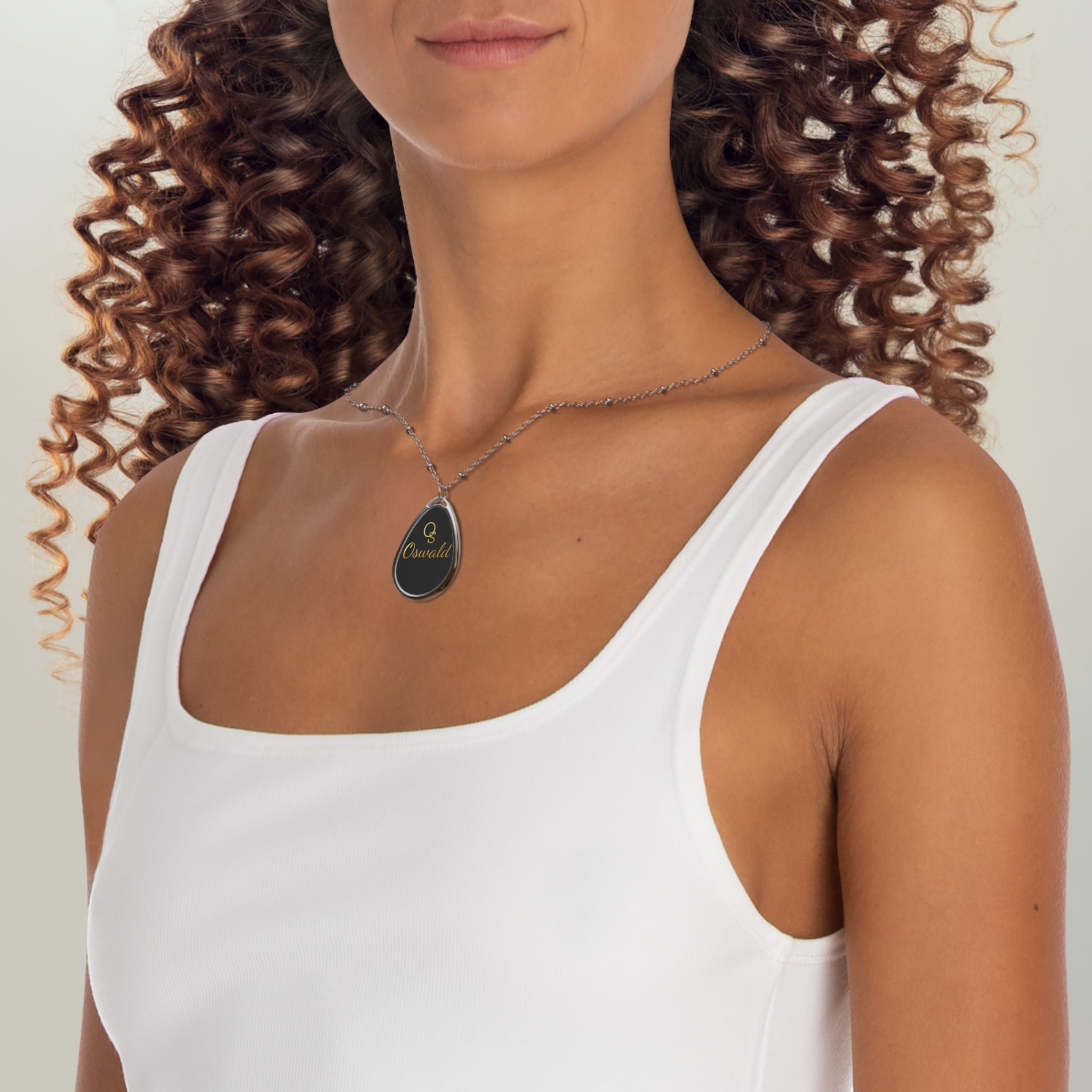 Oswald Oval  Necklace – Black