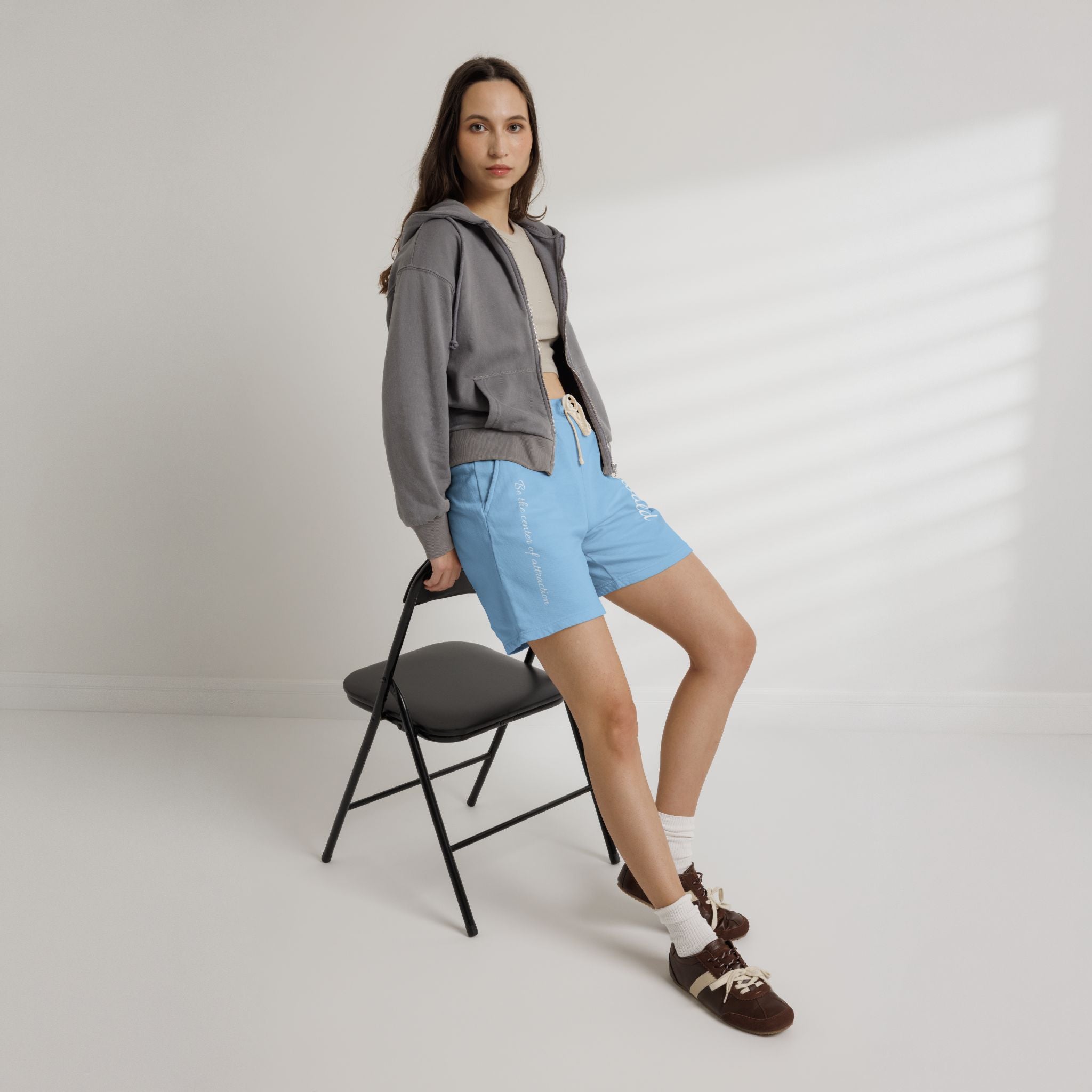 Fleece Sweat Shorts — 'Oswald' Side Script Coral Lounge Shorts