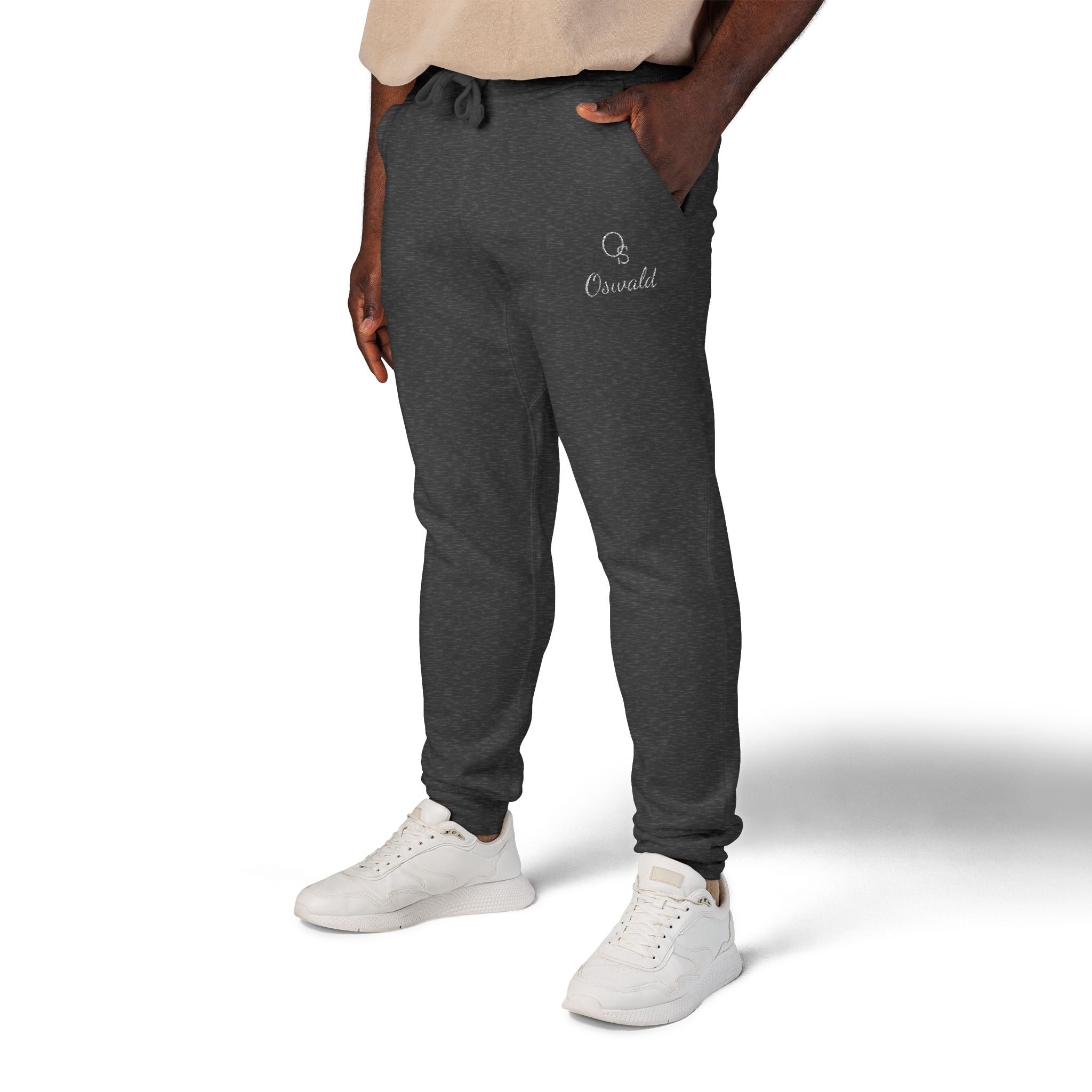 Embroidered Fleece Sweatpants — Minimalist Logo Joggers