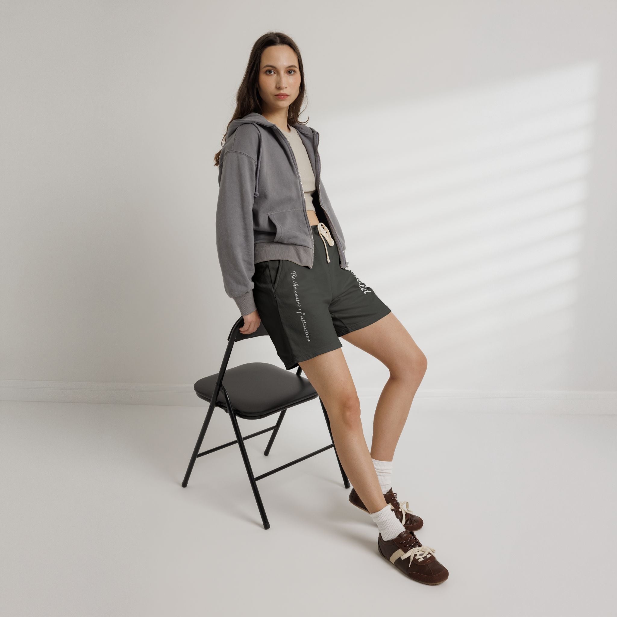 Fleece Sweat Shorts — 'Oswald' Side Script Coral Lounge Shorts