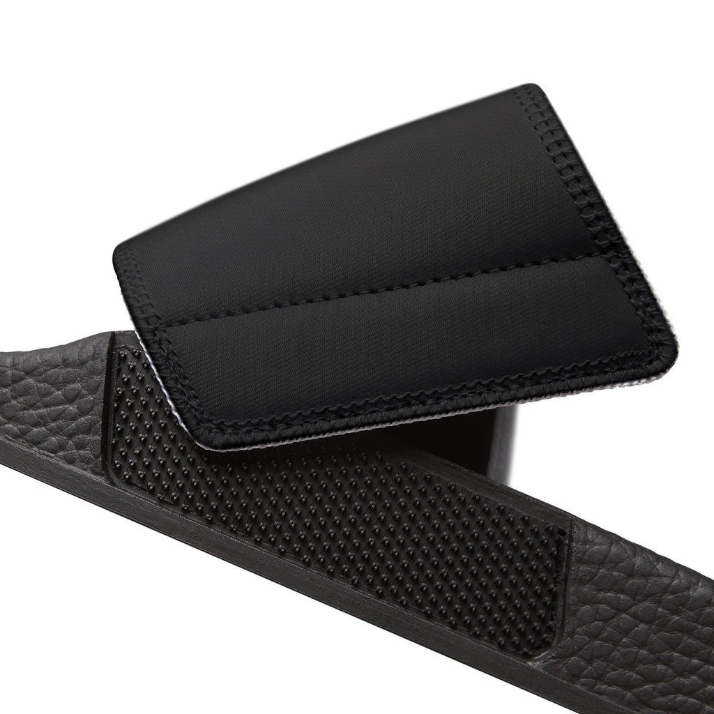 Women's Removable-Strap Sandals — Black Slide Sandals with Interchangeable Strap