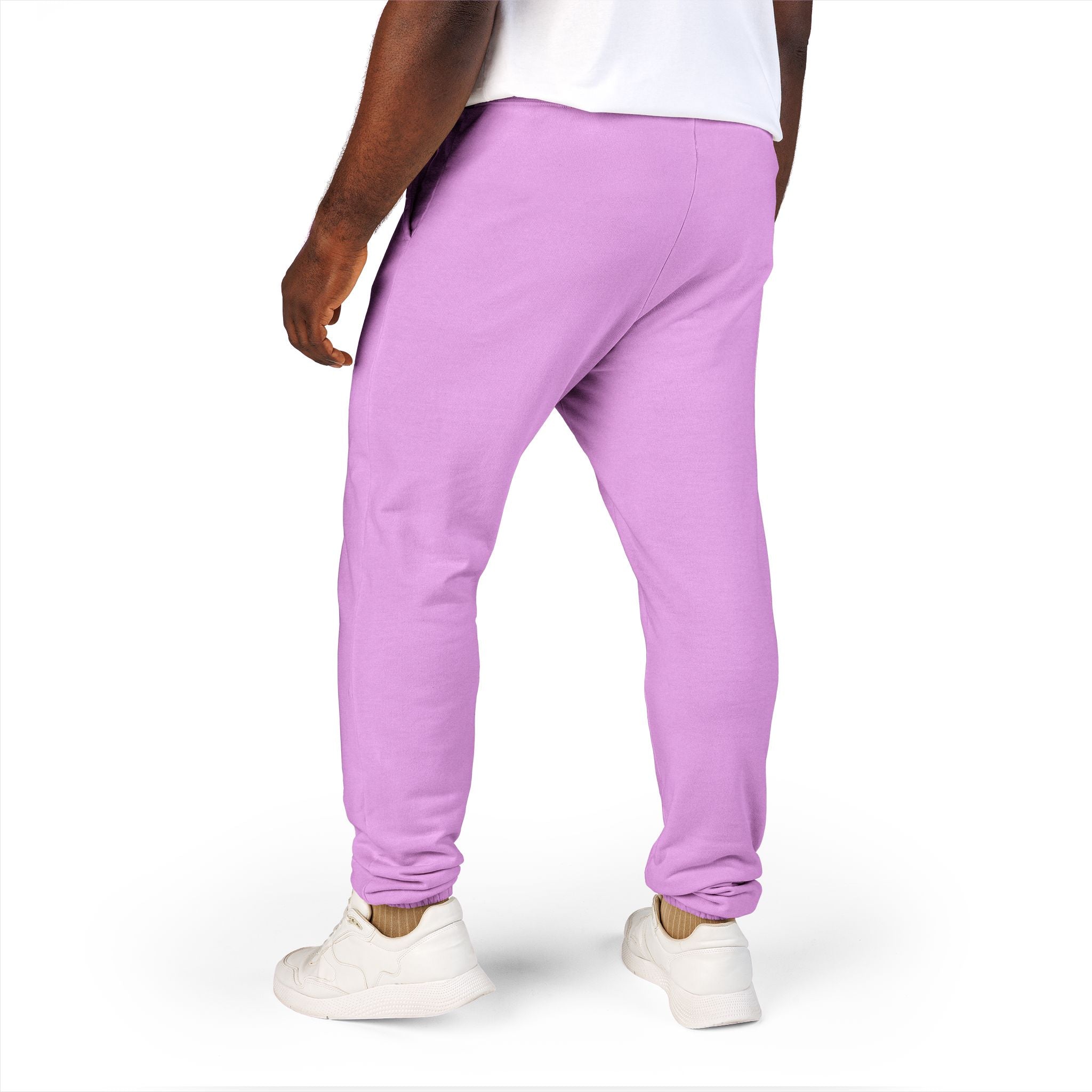 Garment-Dyed Fleece Sweatpants — Minimal Vertical Script Joggers
