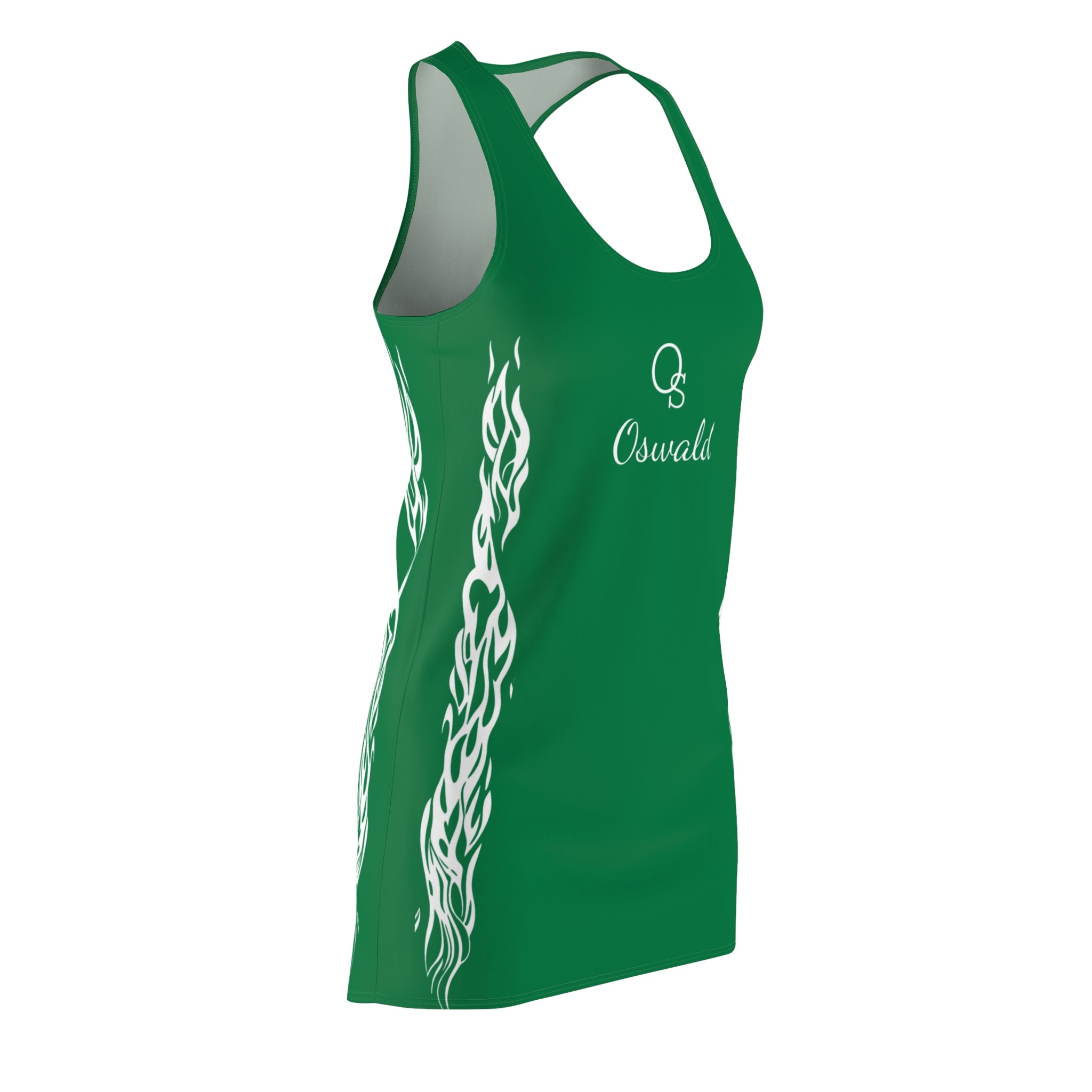 Oswald Script Racerback Dress — Green
