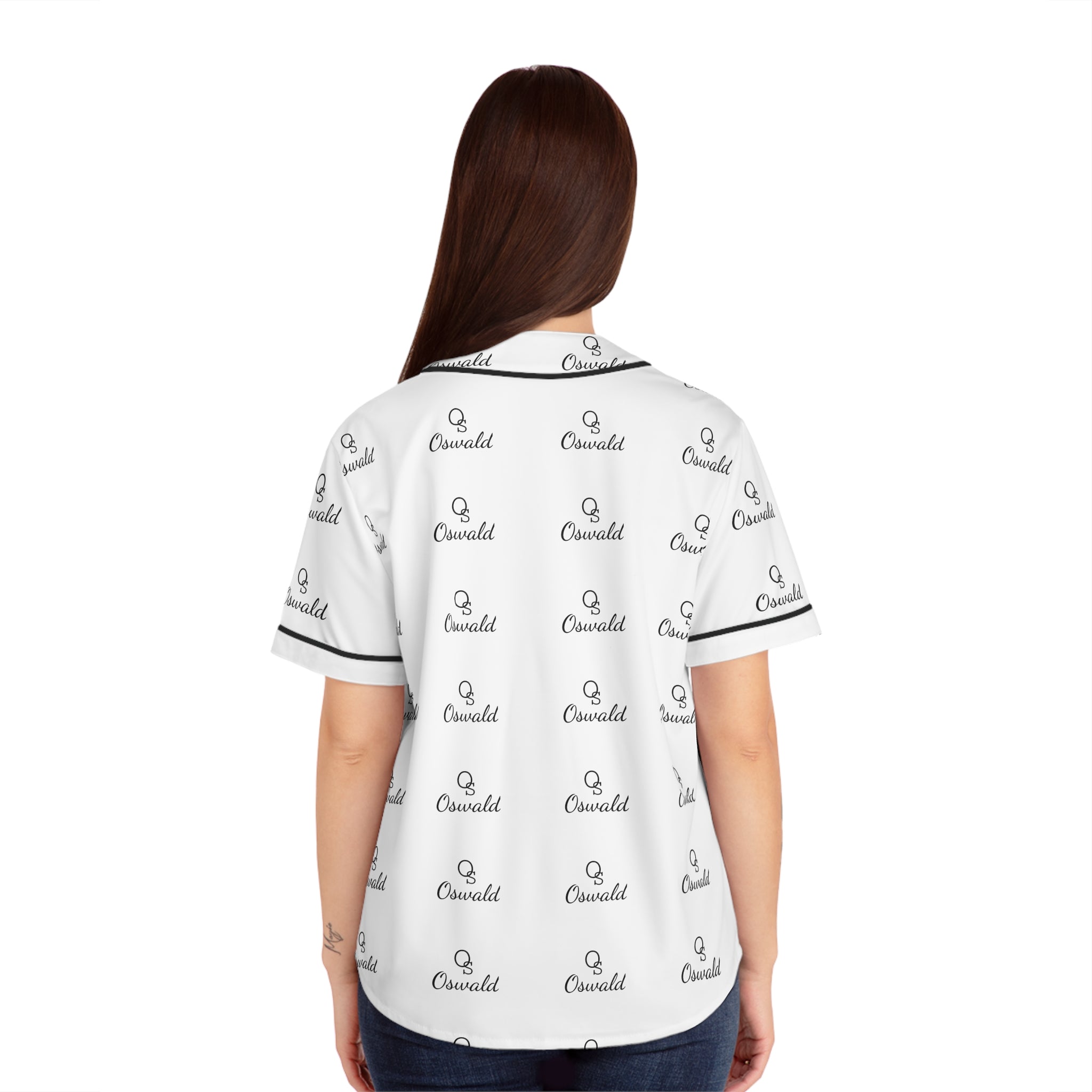 Women's Baseball Jersey — Monogram Logo All-Over Print
