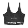 Sports Bra — Black Polyester Athletic Crop Top