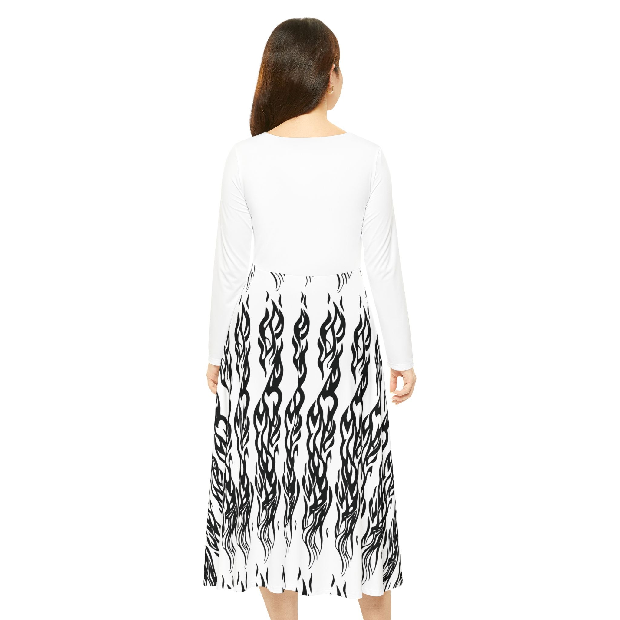 Long Sleeve Dance Dress — Women's AOP Skater Midi