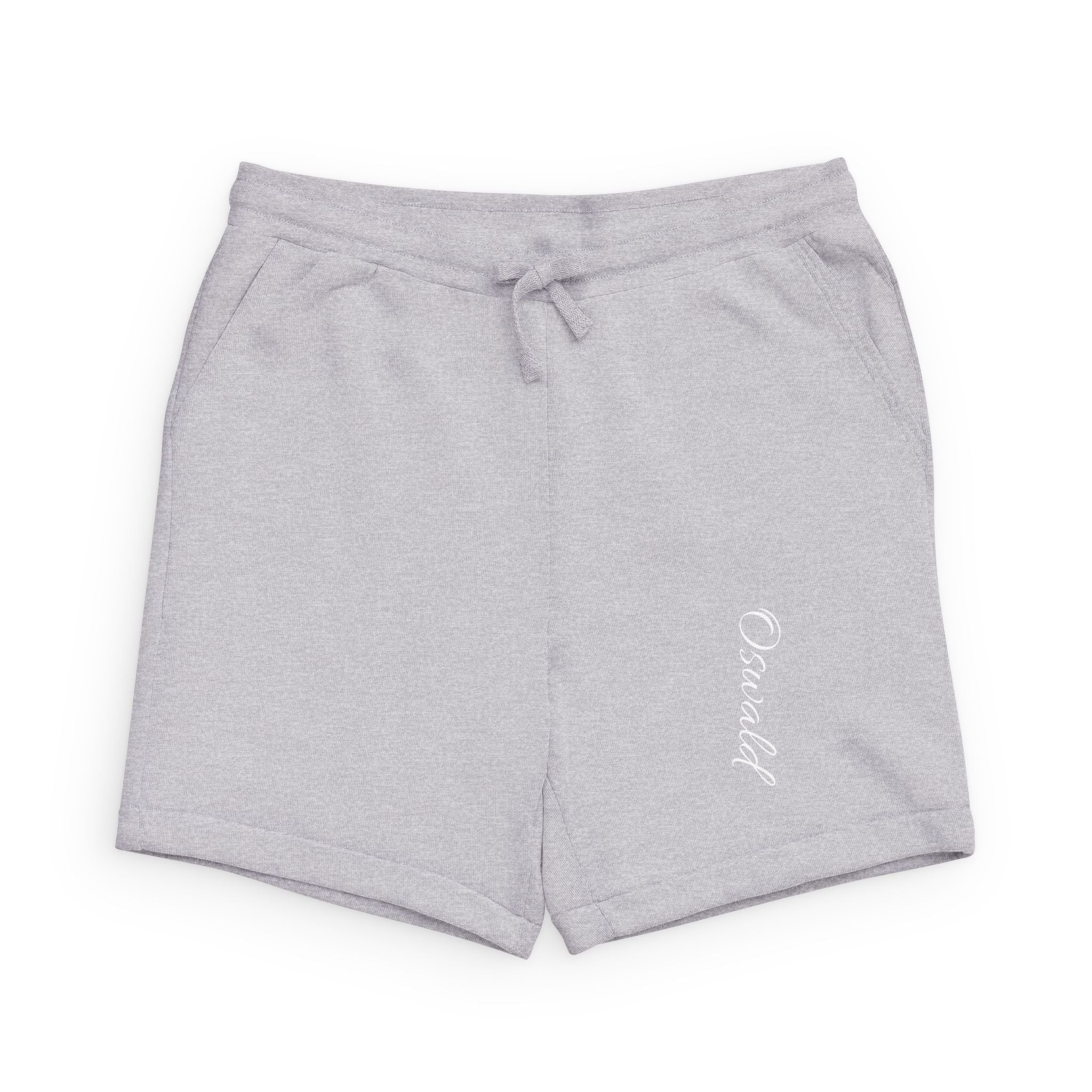 Oswald Script Black Sweatshorts — Cozy Casual Fleece Shorts
