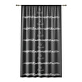 Oswald Monogram Black Sheer Window Curtain