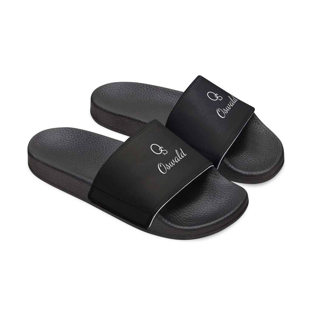 Women's Removable-Strap Sandals — Black Slide Sandals with Interchangeable Strap