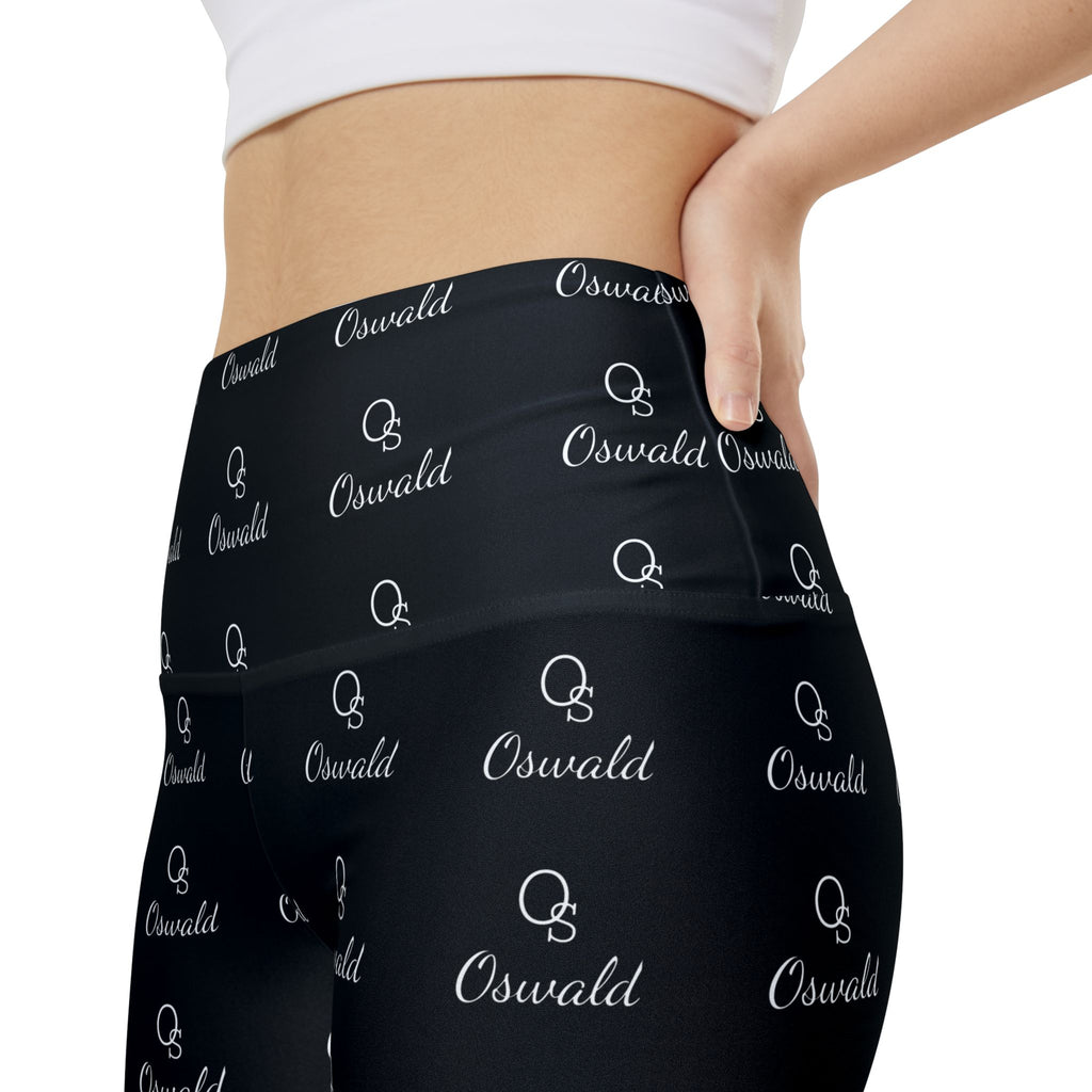 Monogram Repeat Women's Workout Shorts — Black All-Over Print Active Biker Shorts