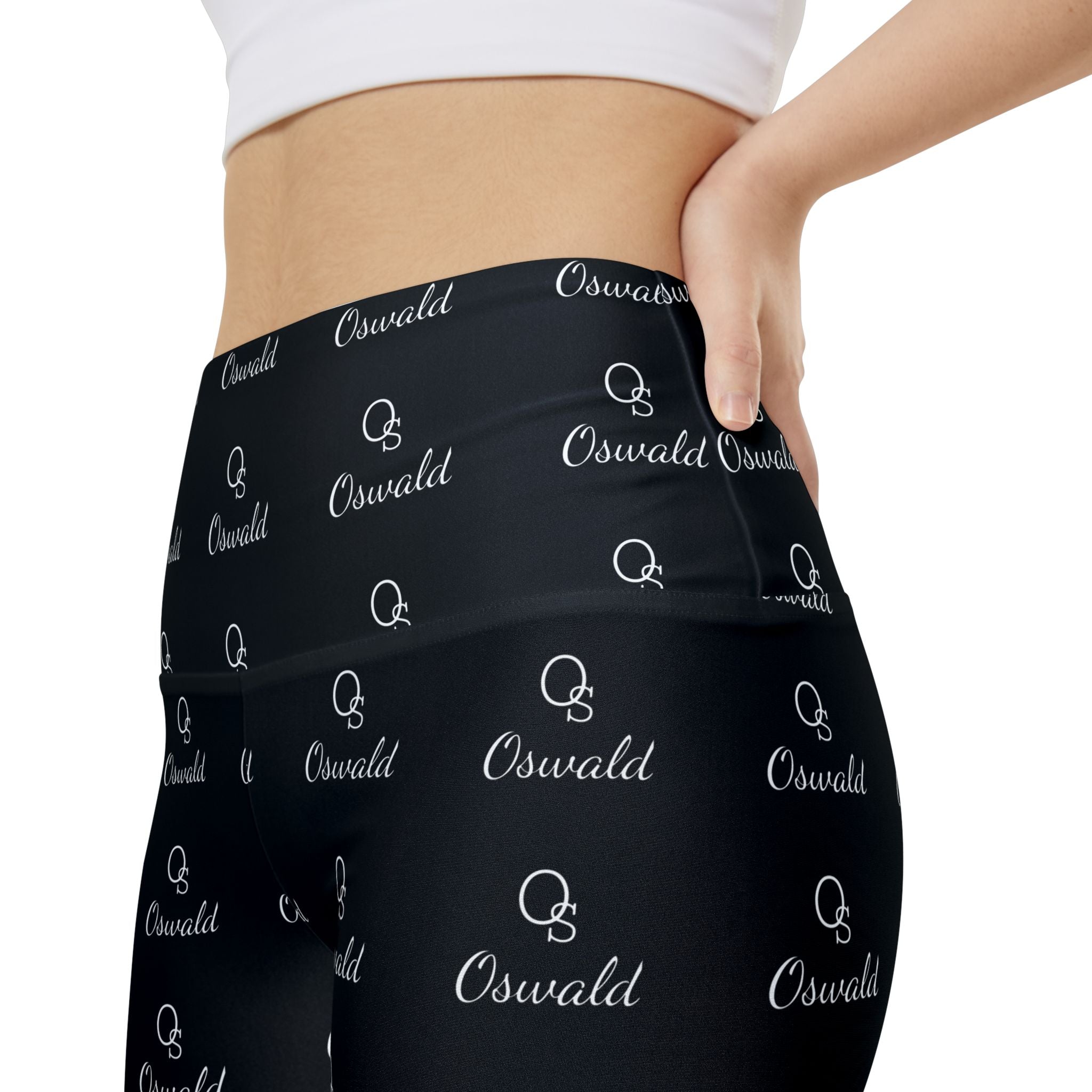 Monogram Repeat Women's Workout Shorts — Black All-Over Print Active Biker Shorts