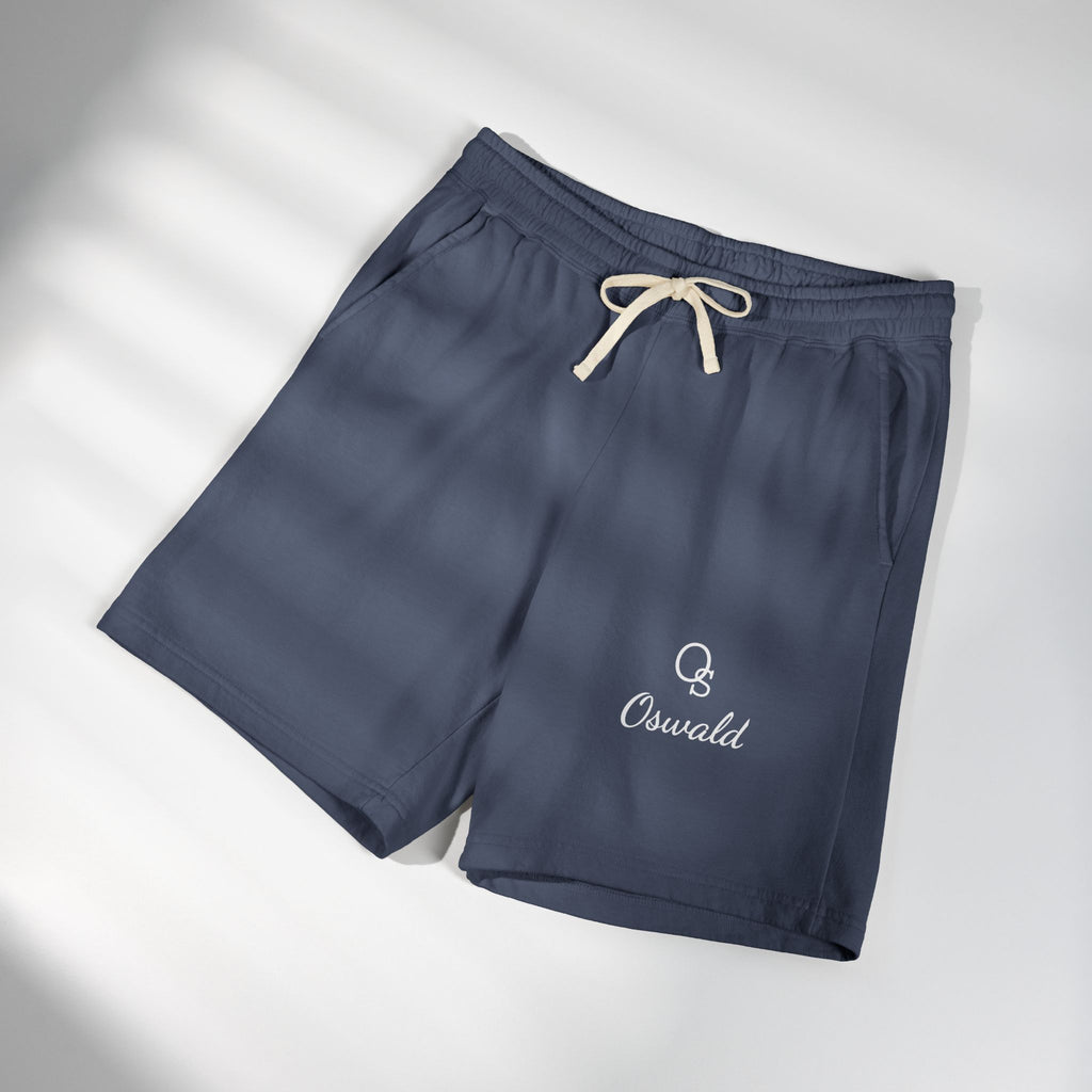 Lightweight Fleece Sweat Shorts — Casual Garment-Dyed Lounge Shorts with Script Logo