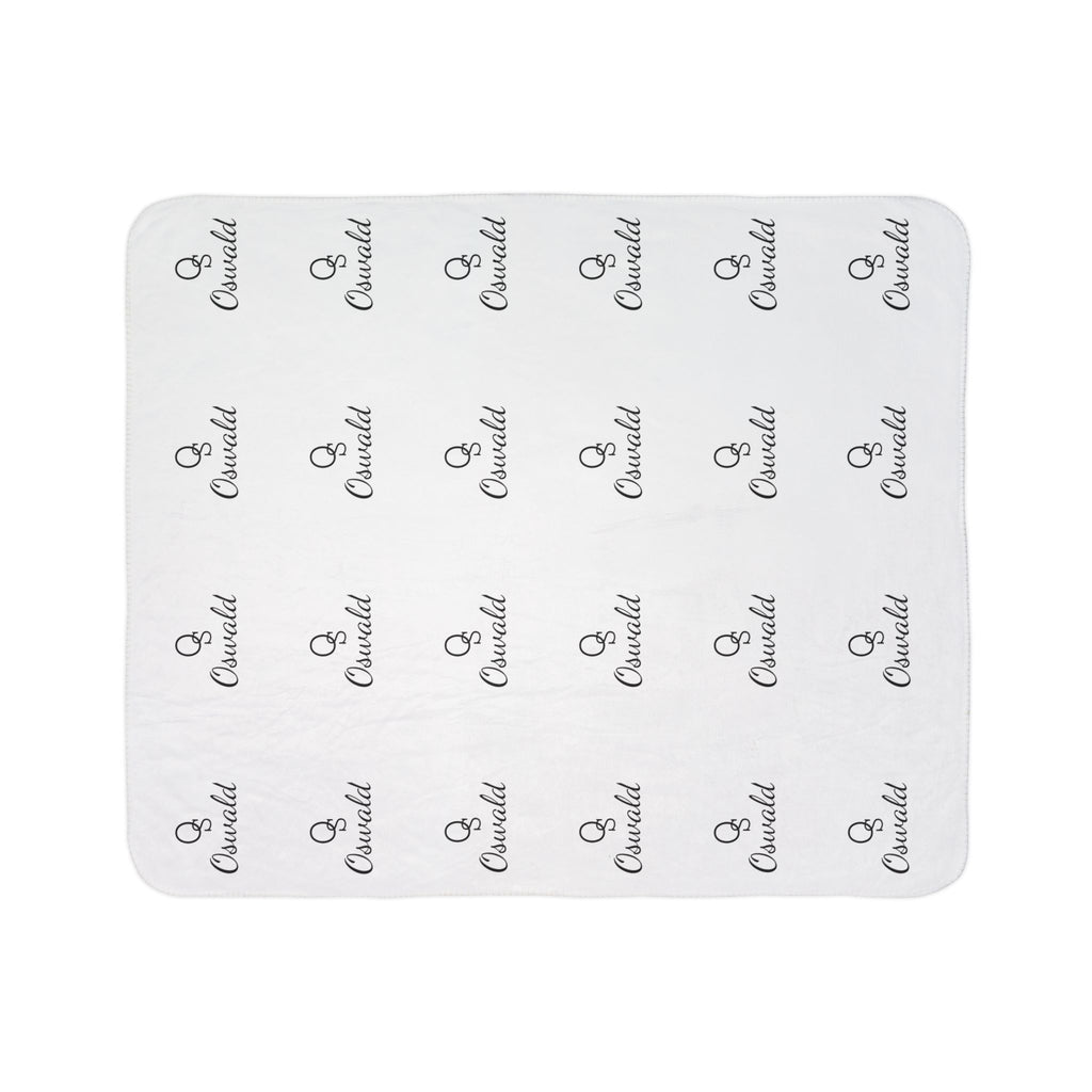 Oswald Sherpa Blanket — Custom Monogram Repeat Fleece Throw