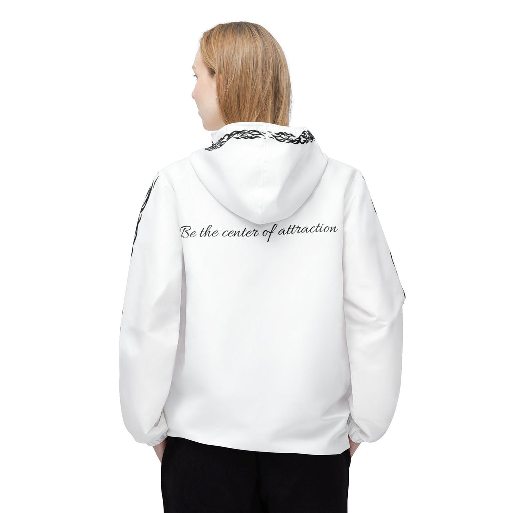 Oswald White Lace-Trim Windbreaker Jacket