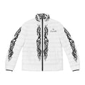 Men's Puffer Jacket —  with Black Tribal Accents