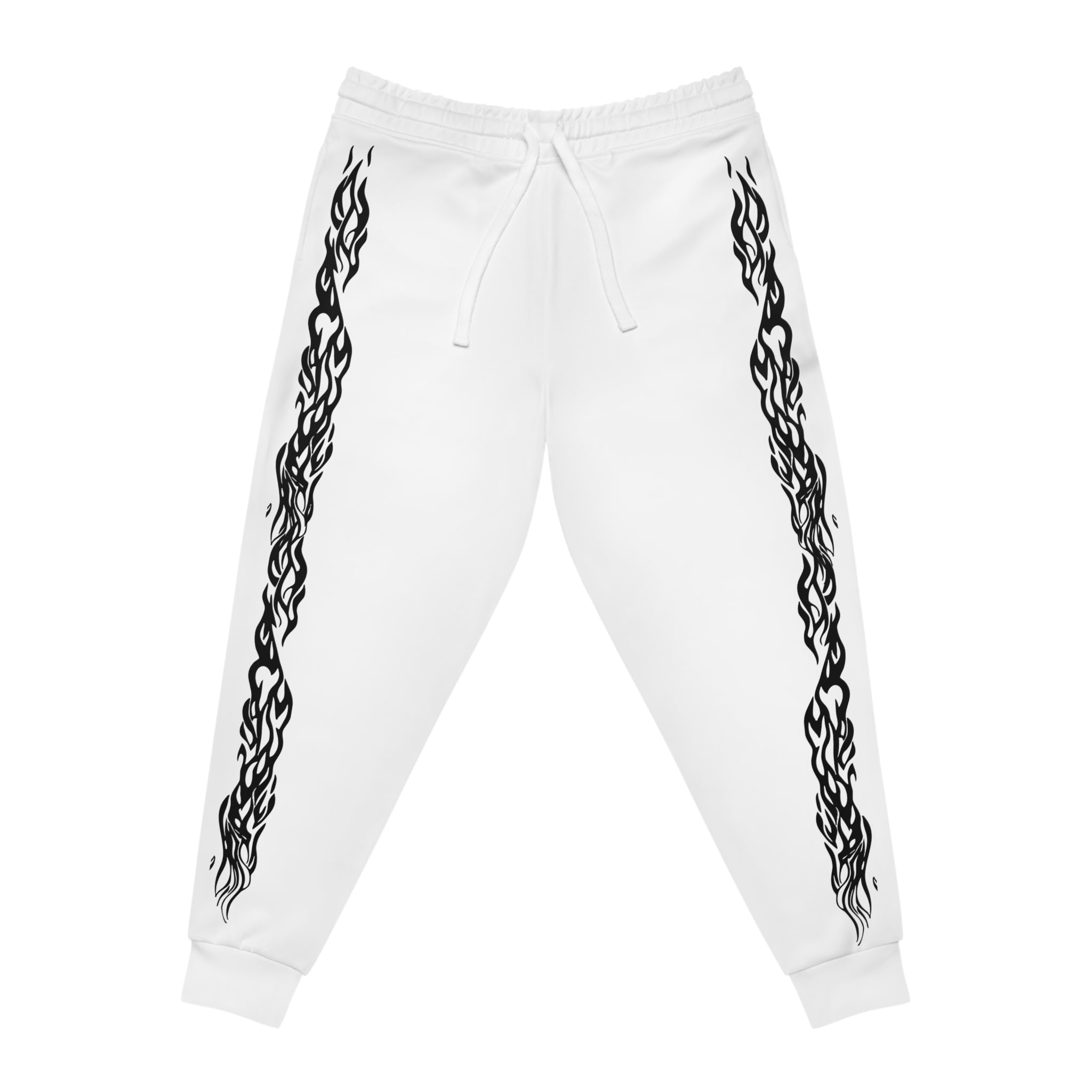 Oswald Unisex Side-Stripe Joggers — Athletic All-Over Print Sweatpants(White)