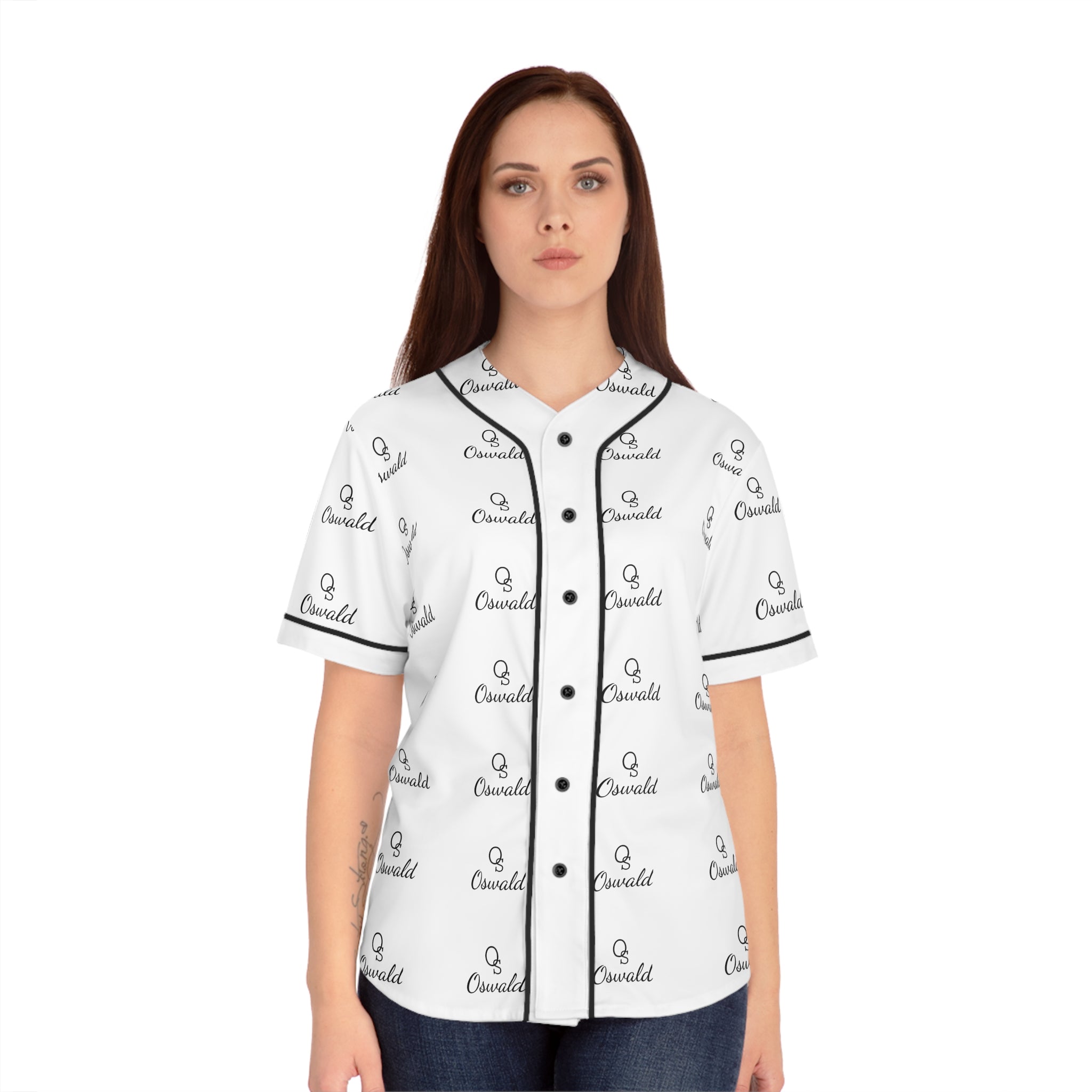 Women's Baseball Jersey — Monogram Logo All-Over Print