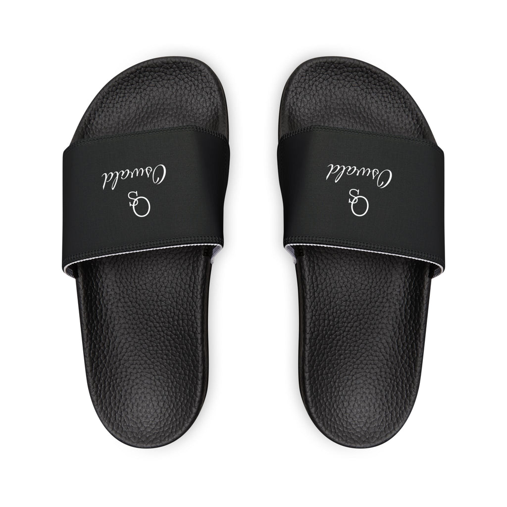 Women's Removable-Strap Sandals — Black Slide Sandals with Interchangeable Strap