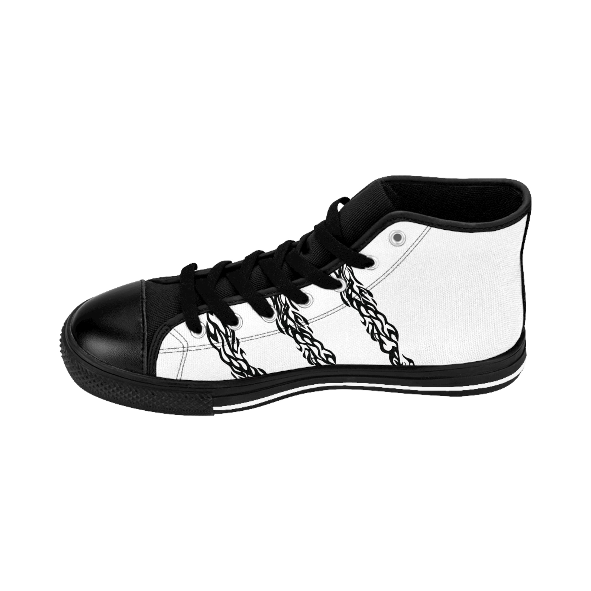 High-Top Chain Pattern Sneakers — Men's Classic Street Shoes