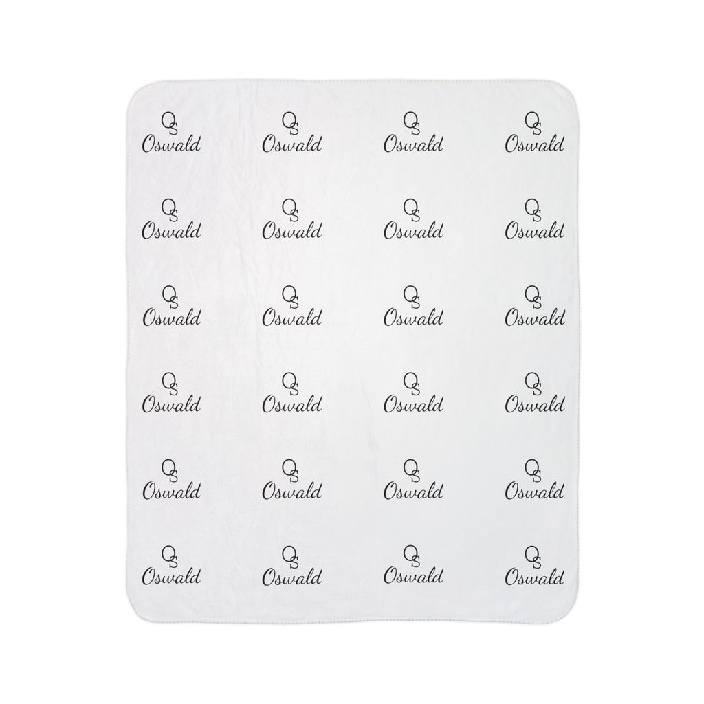 Oswald Sherpa Blanket — Custom Monogram Repeat Fleece Throw