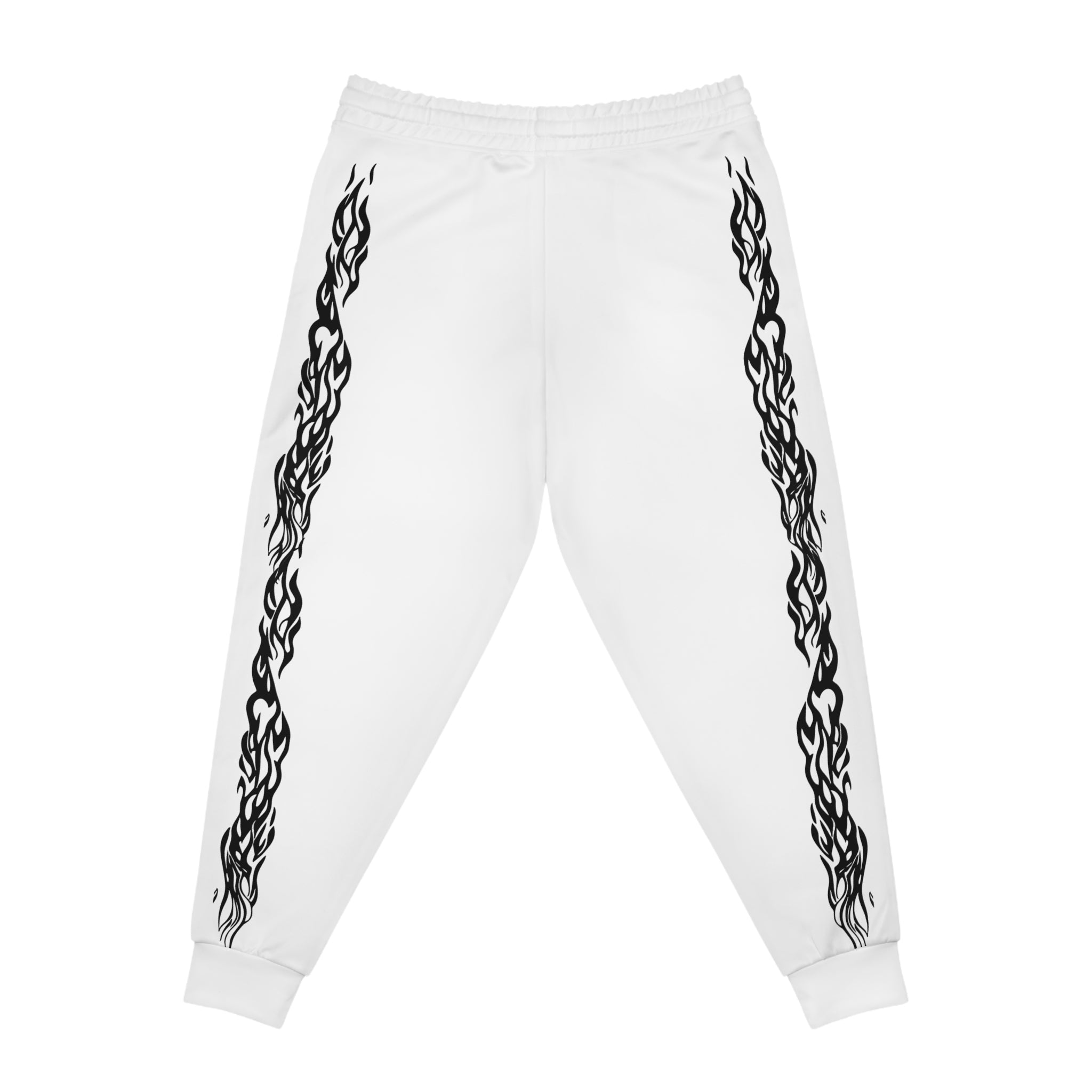 Oswald Unisex Side-Stripe Joggers — Athletic All-Over Print Sweatpants(White)