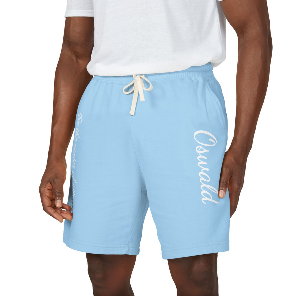 Fleece Sweat Shorts — 'Oswald' Side Script Coral Lounge Shorts